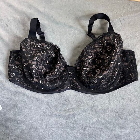 Soma Black Lace underwire Bra Enticing Lift Full Coverage size 40D - Picture 1 of 6